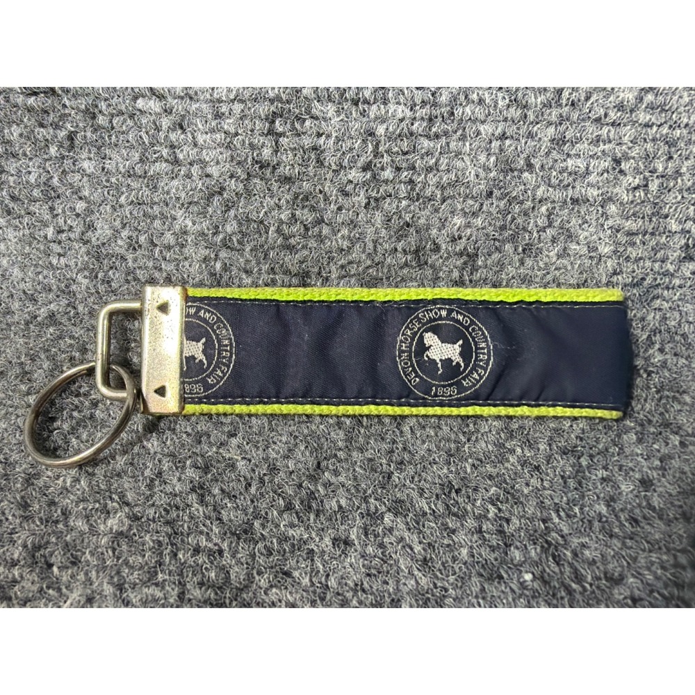 Devon Horse Show and Country Fair 1896 Keychain Navy Lime Green Equestrian Fob